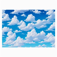 Sky Clouds Blue Cartoon Animated Large Glasses Cloth by Bangk1t