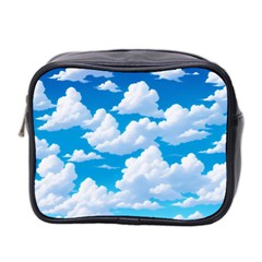 Sky Clouds Blue Cartoon Animated Mini Toiletries Bag (two Sides)