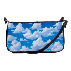 Sky Clouds Blue Cartoon Animated Shoulder Clutch Bag by Bangk1t