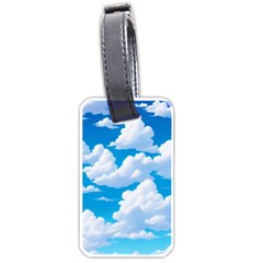 Sky Clouds Blue Cartoon Animated Luggage Tag (one Side)