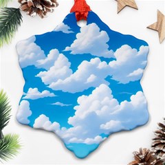 Sky Clouds Blue Cartoon Animated Ornament (snowflake)