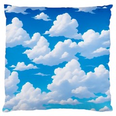 Sky Clouds Blue Cartoon Animated Large Cushion Case (two Sides) by Bangk1t