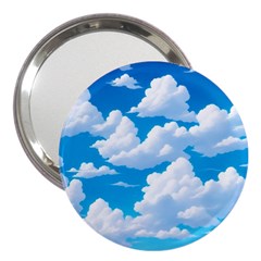 Sky Clouds Blue Cartoon Animated 3  Handbag Mirrors by Bangk1t