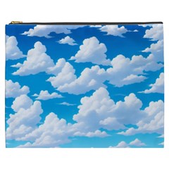 Sky Clouds Blue Cartoon Animated Cosmetic Bag (xxxl) by Bangk1t