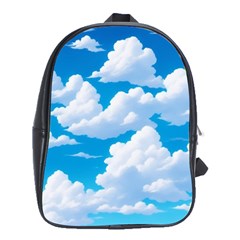 Sky Clouds Blue Cartoon Animated School Bag (xl) by Bangk1t