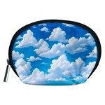 Sky Clouds Blue Cartoon Animated Accessory Pouch (Medium) Front