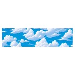 Sky Clouds Blue Cartoon Animated Oblong Satin Scarf (16  x 60 ) Front