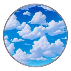 Sky Clouds Blue Cartoon Animated Wireless Fast Charger(white) by Bangk1t