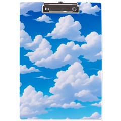 Sky Clouds Blue Cartoon Animated A4 Acrylic Clipboard by Bangk1t