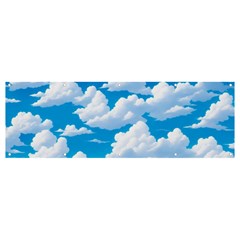 Sky Clouds Blue Cartoon Animated Banner And Sign 12  X 4  by Bangk1t