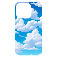 Sky Clouds Blue Cartoon Animated Iphone 14 Pro Black Uv Print Case by Bangk1t