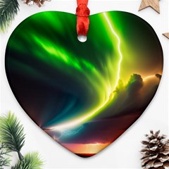 Lake Storm Neon Nature Ornament (heart)