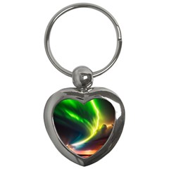 Lake Storm Neon Nature Key Chain (heart) by Bangk1t