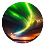 Lake Storm Neon Nature Magnet 5  (Round) Front