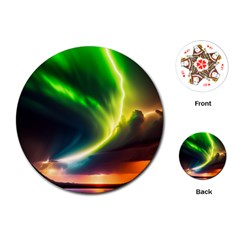 Lake Storm Neon Nature Playing Cards Single Design (round) by Bangk1t