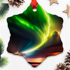 Lake Storm Neon Nature Ornament (snowflake)