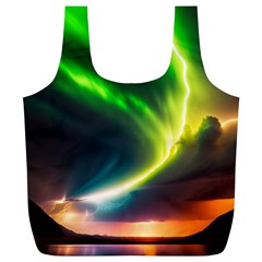 Lake Storm Neon Nature Full Print Recycle Bag (xl) by Bangk1t