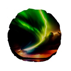 Lake Storm Neon Nature Standard 15  Premium Flano Round Cushions by Bangk1t