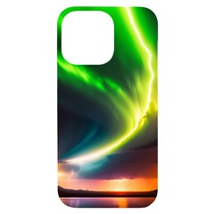 Lake Storm Neon Nature Iphone 14 Pro Max Black Uv Print Case by Bangk1t