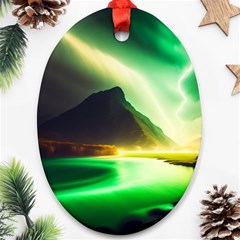 Aurora Lake Neon Colorful Ornament (oval)