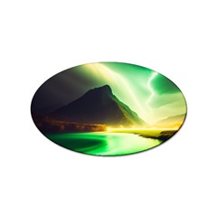 Aurora Lake Neon Colorful Sticker (oval) by Bangk1t