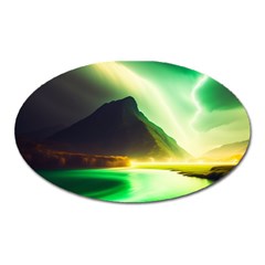 Aurora Lake Neon Colorful Oval Magnet by Bangk1t