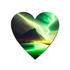 Aurora Lake Neon Colorful Heart Magnet by Bangk1t