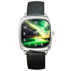 Aurora Lake Neon Colorful Square Metal Watch by Bangk1t