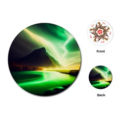 Aurora Lake Neon Colorful Playing Cards Single Design (round)