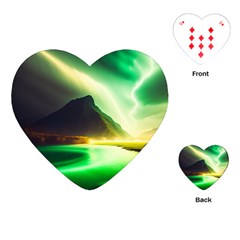 Aurora Lake Neon Colorful Playing Cards Single Design (heart)