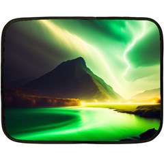 Aurora Lake Neon Colorful Fleece Blanket (mini) by Bangk1t