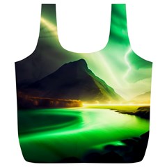 Aurora Lake Neon Colorful Full Print Recycle Bag (xl) by Bangk1t