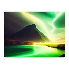 Aurora Lake Neon Colorful Two Sides Premium Plush Fleece Blanket (mini) by Bangk1t