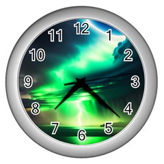 Lake Storm Neon Wall Clock (silver) by Bangk1t