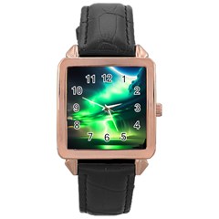 Lake Storm Neon Rose Gold Leather Watch  by Bangk1t