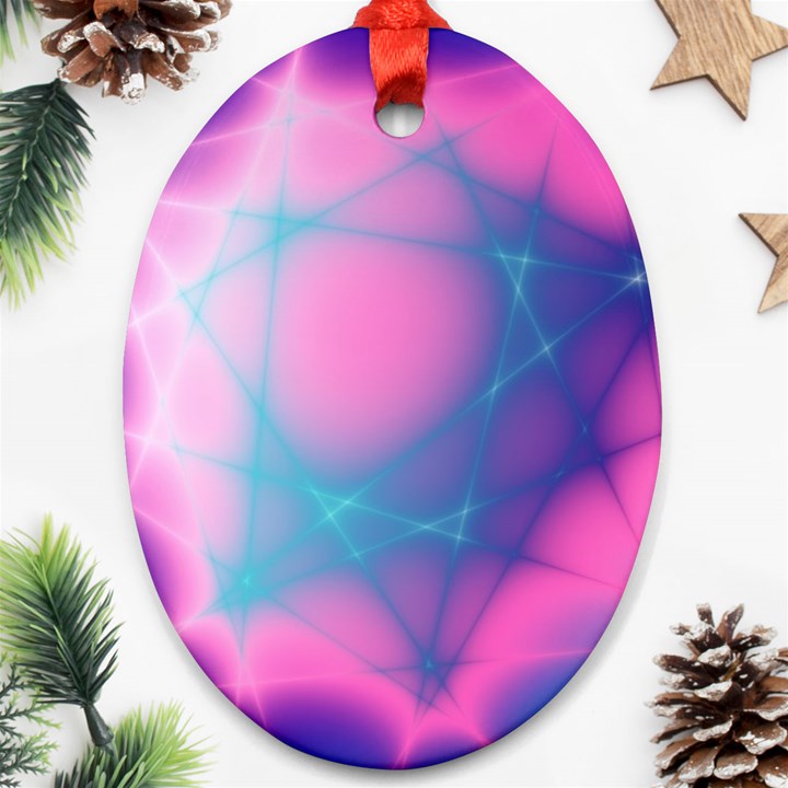 Geometry Abstract Pattern Hypercube Ornament (Oval)