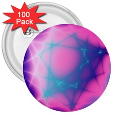 Geometry Abstract Pattern Hypercube 3  Buttons (100 Pack)  by Bangk1t