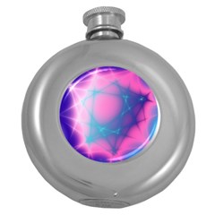 Geometry Abstract Pattern Hypercube Round Hip Flask (5 Oz) by Bangk1t