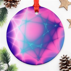 Geometry Abstract Pattern Hypercube Round Ornament (two Sides)