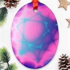 Geometry Abstract Pattern Hypercube Oval Ornament (two Sides)