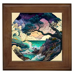 Tree Wave Ocean Framed Tile by Bangk1t