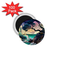 Tree Wave Ocean 1 75  Magnets (100 Pack)  by Bangk1t