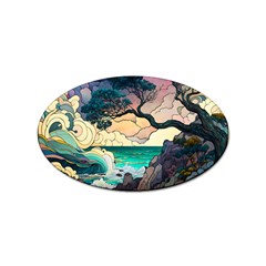 Tree Wave Ocean Sticker (oval) by Bangk1t