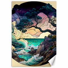 Tree Wave Ocean Canvas 12  X 18  by Bangk1t