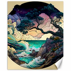 Tree Wave Ocean Canvas 16  X 20  by Bangk1t