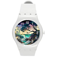 Tree Wave Ocean Round Plastic Sport Watch (m) by Bangk1t