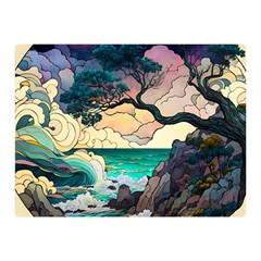 Tree Wave Ocean Two Sides Premium Plush Fleece Blanket (mini) by Bangk1t