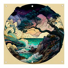 Tree Wave Ocean Banner And Sign 3  X 3  by Bangk1t