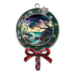 Tree Wave Ocean Metal X mas Lollipop With Crystal Ornament by Bangk1t