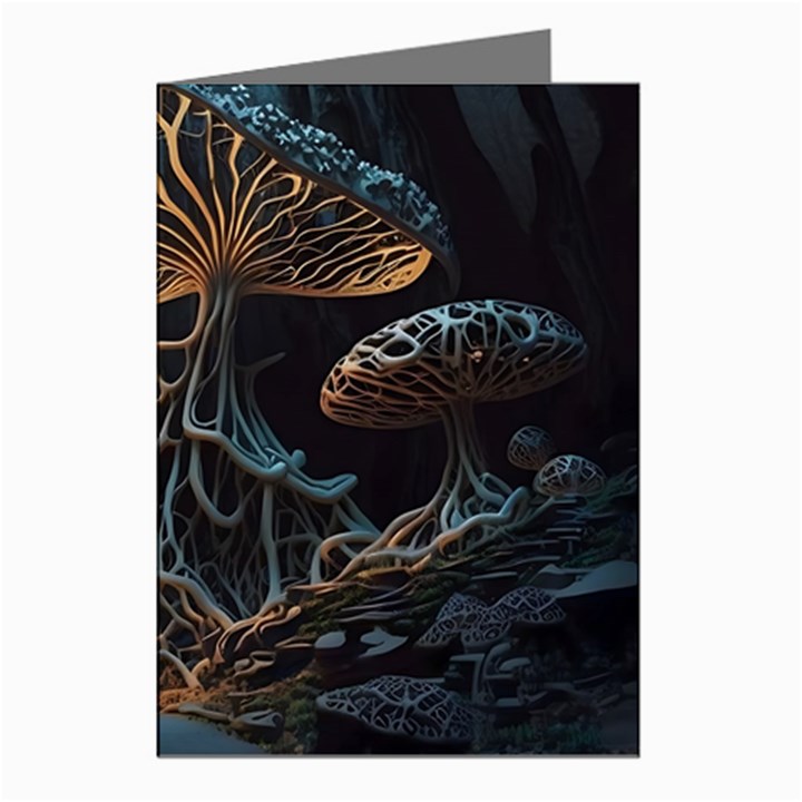 Forest Mushroom Wood Greeting Cards (Pkg of 8)